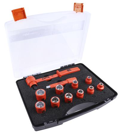 RS_911-1477 ITL Insulated Tools Ltd 12 Piece Socket Set, 1/2 in Insulated Square Drive