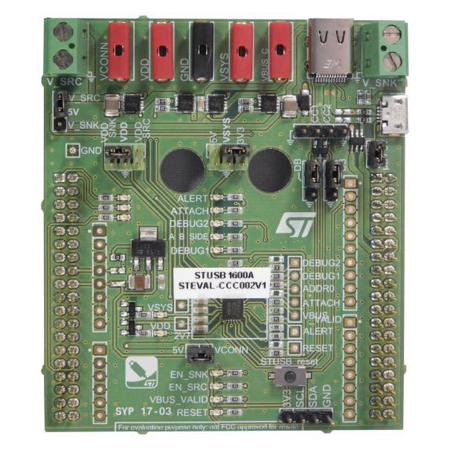 STEVAL-CCC002V1 STMicroelectronics Controller Evaluation Board  Evaluation Kit for Nucleo-F072RB, STUSB1600A