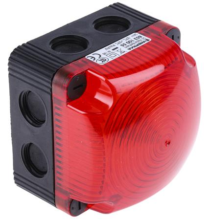853-100-55 Werma 853.100.55, BMW 853 Red LED Beacon, 24 V DC, Steady, Surface Mount, Wall Mount Mounted