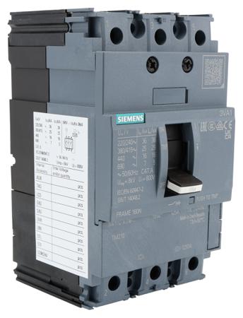 3VA1112-3ED36-0AA0 3 125 A MCCB Molded Case Circuit Breaker, Breaking Capacity 25 kA Fixed Mount Sentron 3VA