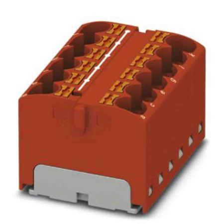 3273816 Phoenix Contact Distribution Block, 12 Way, 0.2 → 6mm², 32A, 450 V, Red