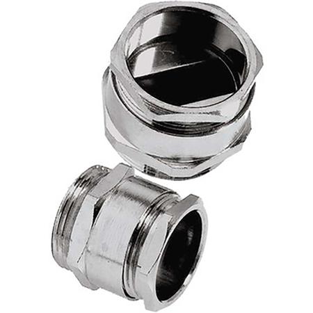 52107340---52103030 Lapp M25/21 Metallic Nickel Plated Brass, IP54 Cable Gland With Locknut