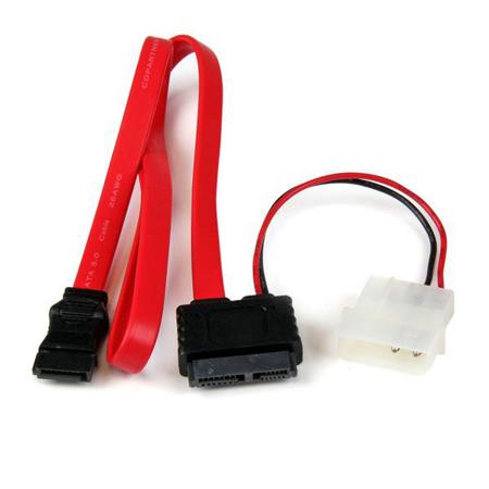 SLSATAF20 StarTech.com Female Slimline SATA to Female; Male LP4; SATA Data  Cable, 508mm