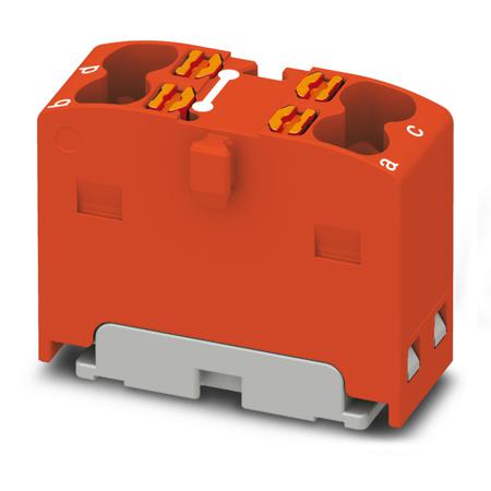 1046611 Phoenix Contact Distribution Block, 4 Way, 2.5mm², 17.5A, 450 V, Red