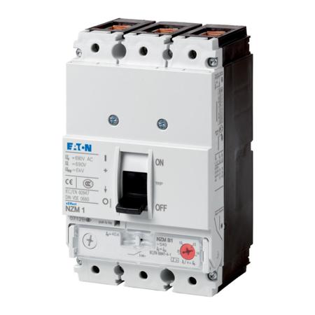 284438-NZMH1-S63 Eaton, Eaton Moeller NZM MCCB Molded Case Circuit Breaker 3P 63A, Breaking Capacity 7.5 kA, Fixed Mount