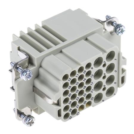 09380323101 HARTING Heavy Duty Power Connector Insert, 16A, Female, Han Com, Han HSC, Han K Series, 32 Contacts