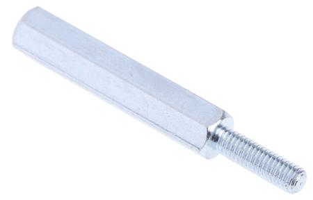 806-6629 RS PRO Standoff, M3 x M3 Thread, 25mm Body, Steel, Male/Female, 10mm Stud