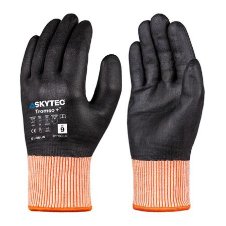 SKG00097FD Skytec Tromso+ Black, Orange 13 Gauge HPPE, Acrylic, Nylon, Steel Fibre Cut Resistant Work Gloves, Size Small,