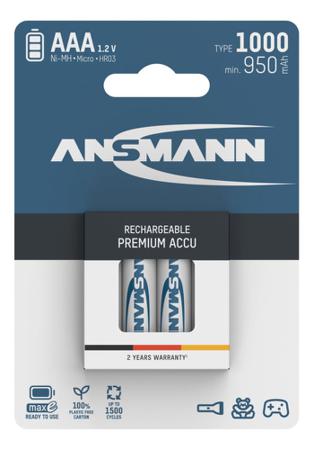 5030882 Ansmann NiMH Precharged AAA Rechargeable Battery, 1000mAh