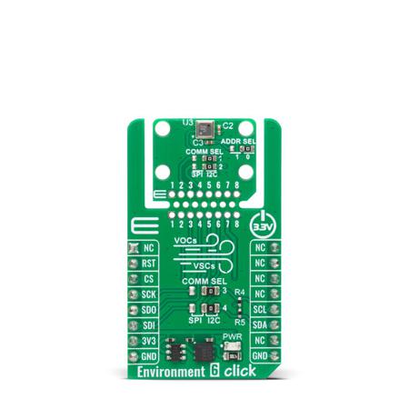 MIKROE-6536 MikroElektronika Environment Click Environment Sensor Click Board for BME690 from Bosch Sensortec Wearables