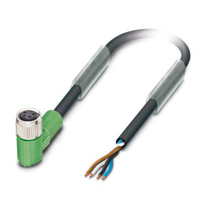 1402302 Phoenix Contact Male 4 way Free Cable End to 4 way Angled Socket M8 Sensor Actuator Cable, 5 m