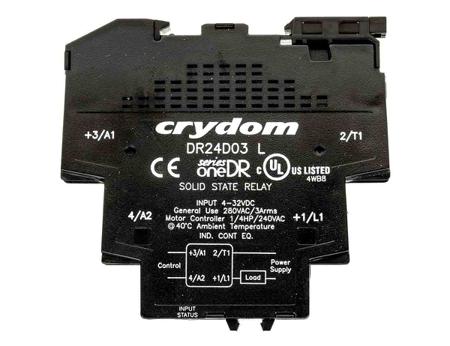DR24D03 Sensata Crydom  Series Solid State Interface Relay, 32 V dc Control, 3 A Load, DIN Rail Mount