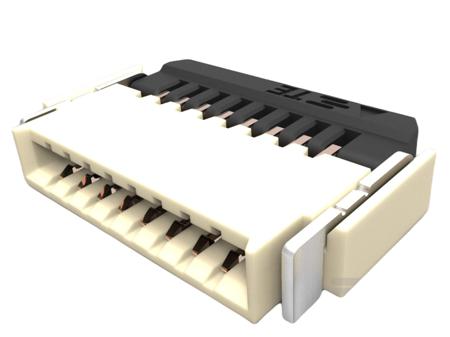 2328702-4 TE Connectivity, FPC,  0.5mm Pitch 4 Way Right Angle Female FPC Connector, Press Fit
