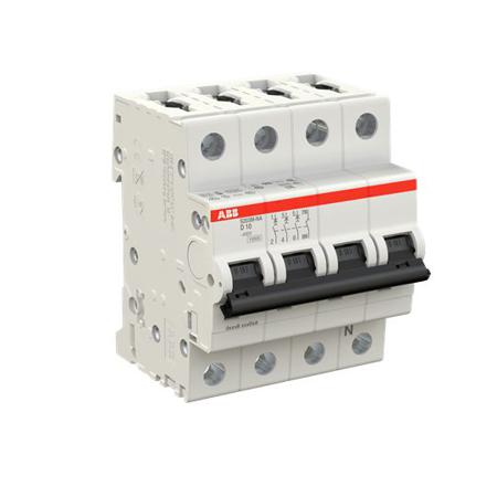 2CDS273103R0101 ABB System Pro M Compact S200M MCB, 3+N, 10A Curve D, 400V AC, 125V DC, 15 kA Breaking Capacity
