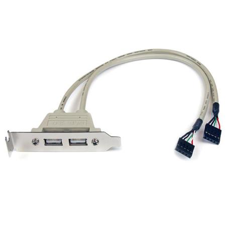 USBPLATELP StarTech.com USB 2.0, Female 5 Pin IDC to Female USB A, 480Mbps