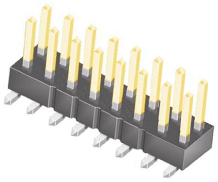 TSM-108-02-L-DV Samtec TSM Series Straight Surface Pin Header, 16 Contact(s), 2.54 mm Pitch, 2 Row, Unshrouded