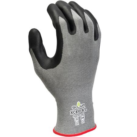 SHOXC8103 Showa XC810 Black, White HPPE Abrasion Resistant, Cut Resistant Work Gloves, Size Large, Microporous Nitrile Coating