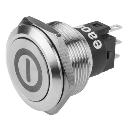 82-6151.2000.B001 EAO 82 Series Push Button Switch, Latching, Panel Mount, 22.3mm Cutout, SPDT, 240V, IP65, IP67