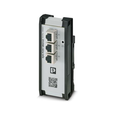 1205351 Phoenix Contact RJ45-PORT Series Cat2 3 Port RJ45 RJ Patch Panel Black, White