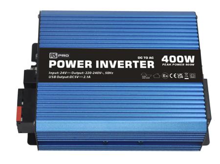 268-5145 RS PRO Pure Sine Wave 400W Fixed Installation DC-AC Power Inverter, 24V dc Input, 230V ac Output, No