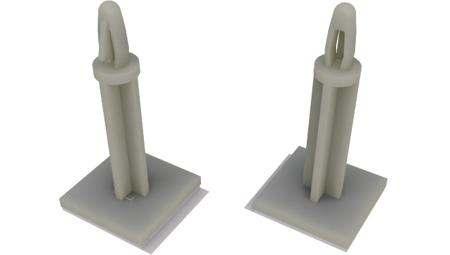 304-140 12.7mm High Nylon 66 PCB Support for 4mm PCB Hole, 17.8 x 17.8mm Base