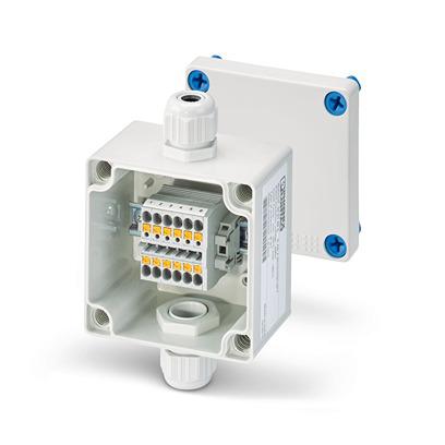 3001998 Phoenix Contact E AB A Series Grey ABS Junction Box, 6 Terminals, 85 x 83 x 60mm