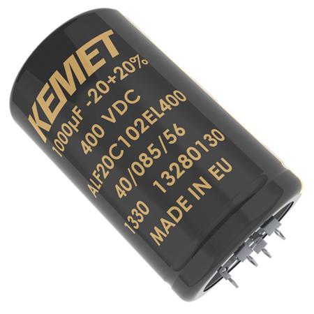 ALF20C102EL400 KEMET 1000μF Aluminium Electrolytic Capacitor 400V dc, Press-Fit -