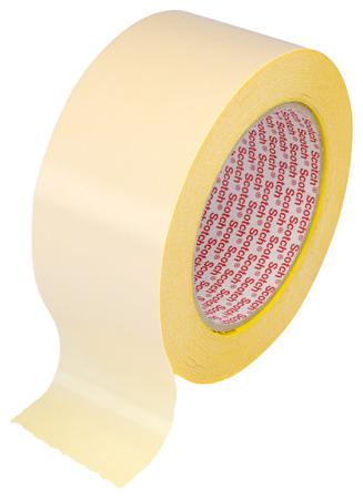 7000111987 3M 9195 Yellow Double Sided Paper Tape, 0.13mm Thick, Polypropylene Film Backing, 50mm x 25m