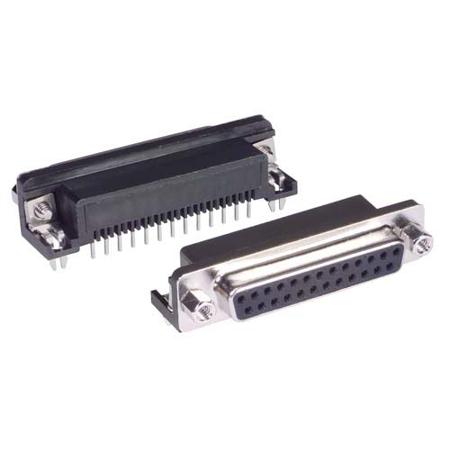 SD25S-RA-PC L-Com SD25 25 Way Right Angle Screw D-sub Connector Socket, 2.77mm Pitch, with Jack Screw