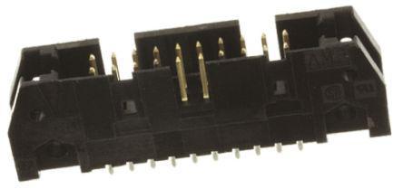 5102153-4 TE Connectivity AMP-LATCH Series, 2.54mm Pitch 20 Way 2 Row Shrouded Straight PCB Header, Through Hole