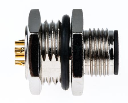1838893-2 TE Connectivity, 4 Pole Panel Mount M12 Connector, with Male Contacts