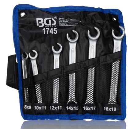 468-3586 RS PRO 6-Piece Spanner Set, 8 x 9 → 18 x 19 mm, Chrome Vanadium Steel