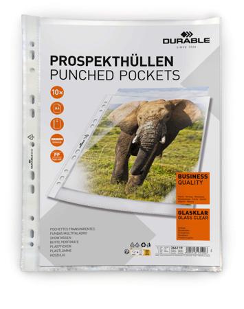 2662-19 Durable Transparent A4 Punched Pocket