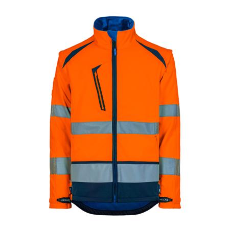 BLOUSLGH01OM3L T2S BLOUSLGH01 Orange/Navy Unisex Hi Vis Softshell, XXXL