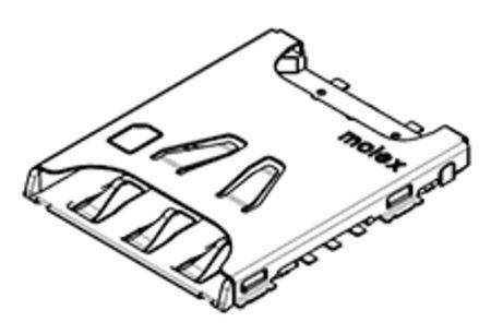1042240820 Molex, 104224 6 Way Horizontal Push/Pull Nano Sim SIM Card Connector With Push In Termination