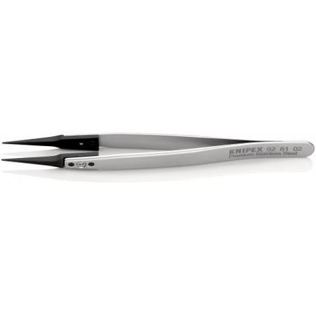 92 81 02 Knipex 130 mm, Stainless Steel, Carbon Fibre Reinforced Plastic, Smooth, ESD Tweezer