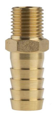506-7216 RS Pro Straight Brass Hose Connector, 1/4 in G Male