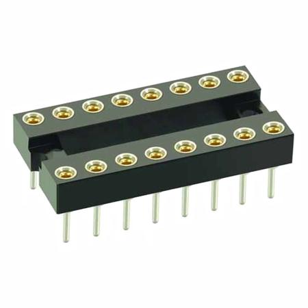 D2814-42 HARWIN, D2 2.54 mm, 7.62 mm Pitch Vertical 14 Way, Through Hole Standard Pin Open Frame IC Dip Socket, 1A