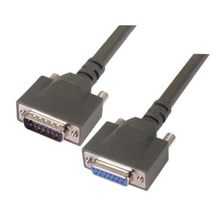 CPMS15MF-10 L-Com Male 15 Pin D-sub to Female 15 Pin D-sub Cable assembly, 10ft PVC