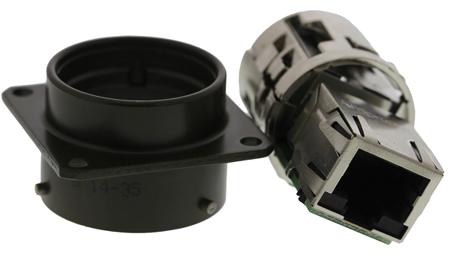 RJF21G Amphenol Socapex RJF Series Female RJ45 Connector, Panel Mount, Cat5e Straight 1 Port 8 -Way
