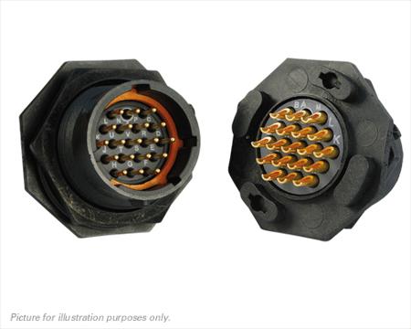 UTS714E19P Souriau Sunbank by Eaton Circular Connector, 19 Contacts, Panel, Standard Connector, Plug, Male, IP68, IP69K, UTS Series