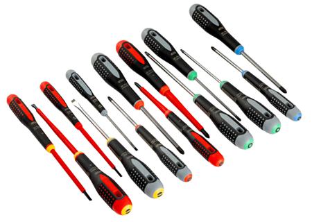 BE-9877 Bahco Slotted Insulated Screwdriver, 15-Piece