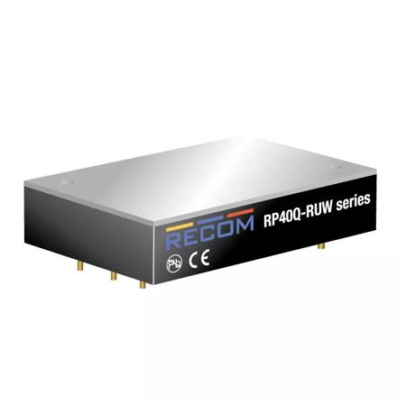 RP40Q-11015SRUW-P Recom RP40Q-RUW DC-DC Converter, 15V dc/ 2.67A Output, 14 → 160 V dc Input, 40W, Through Hole, +105°C Max Temp