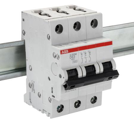 2CDS273001R0631--S203M-D63 ABB System M Pro 63A MCB Mini Circuit Breaker3P Curve D, Breaking Capacity 10 kA