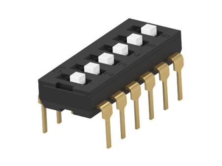 2454982-4 TE Connectivity 6 Way Through Hole DIP & SIP Switch SPST, Extended Actuator