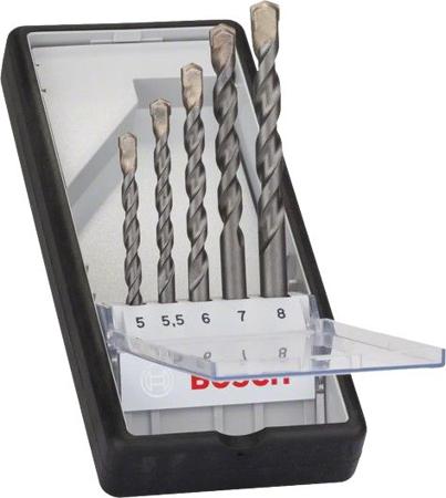 2607010526 Bosch 5 Piece Masonry Twist Drill Bit Set, 5mm to 8mm