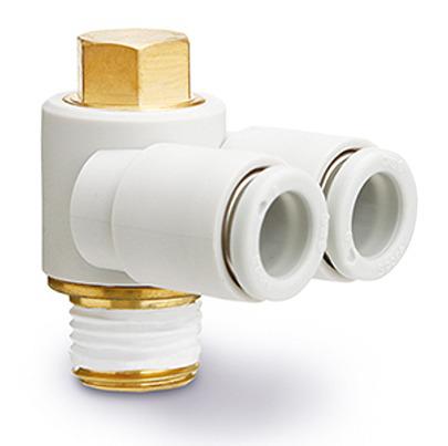 KQ2Z04-M5A-X35 SMC KQ2 Series One-touch Fitting, Push In 4 mm to M5 x 0.8, Threaded-to-Tube Connection Style,