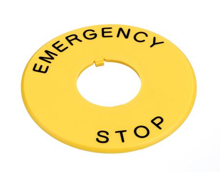 HWAV-27-Y Idec Nameplate for Use with XW Series 40 mm Operator Emergency Stop Switches, Emergency Stop