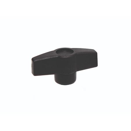 284-5512 RS PRO Black Thermoplastic Wing Clamping Knob, M6, Threaded Mount