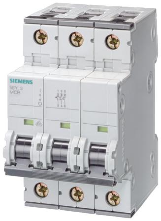 5SY4310-7 Sentron 5SY4 MCB Mini Circuit Breaker 3P, 10 A, 10 kA, Curve C
